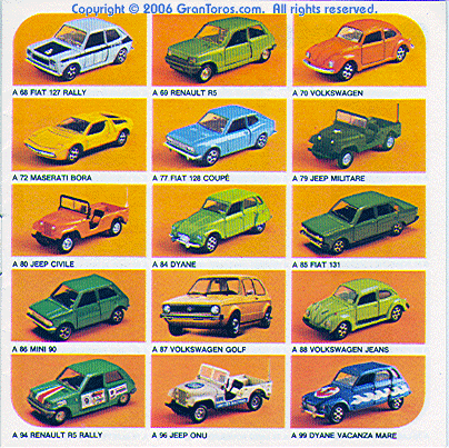 catalog showing the following models fiat 127 rally model a 68 renault